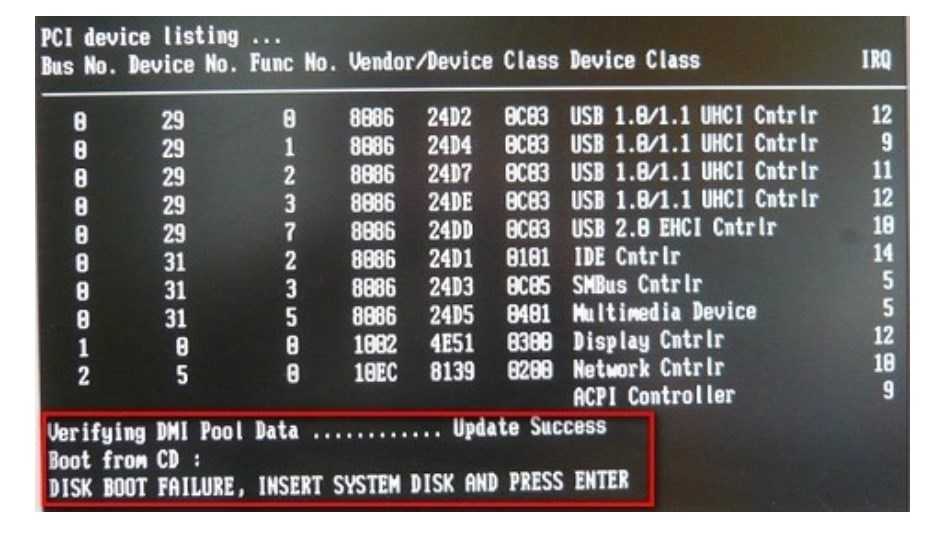 Исправляем ошибку disk boot failure при загрузке компьютера | виртуализация и облачные решения