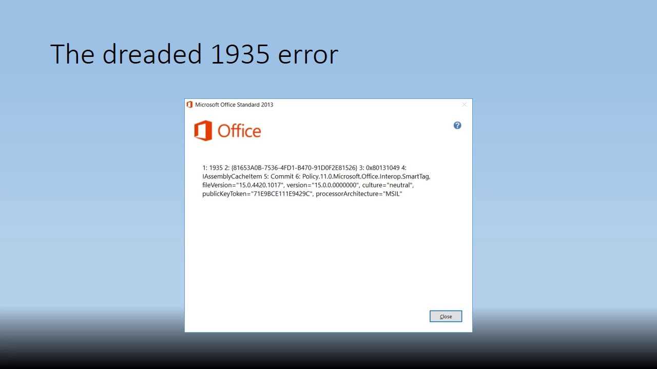 Error 1935 when you try to install microsoft office 2010 or 2007 — office