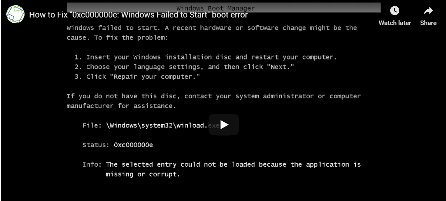 Как устранить ошибку 0xc000000f при включении windows 10