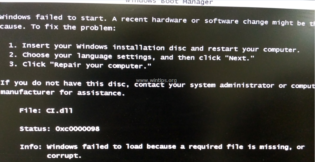 Ошибка 0xc0000098 при запуске или установке windows 7, 8, 10 с флешки или диска, как исправить boot bcd error code 0xc0000098