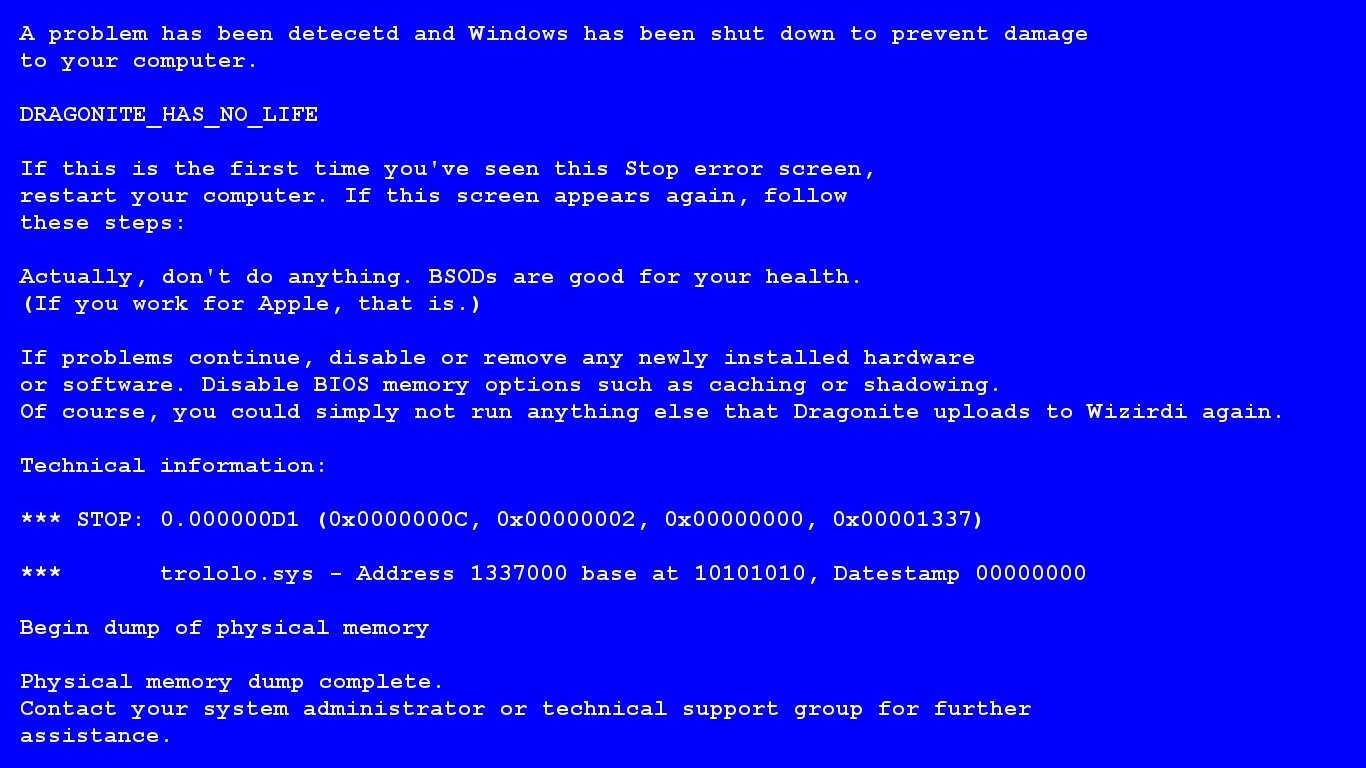 Всё, что вам нужно знать о синем экране смерти windows