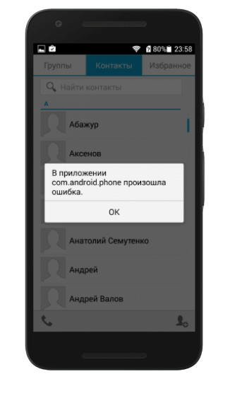 Com.android.phone ошибка, как исправить на андроид