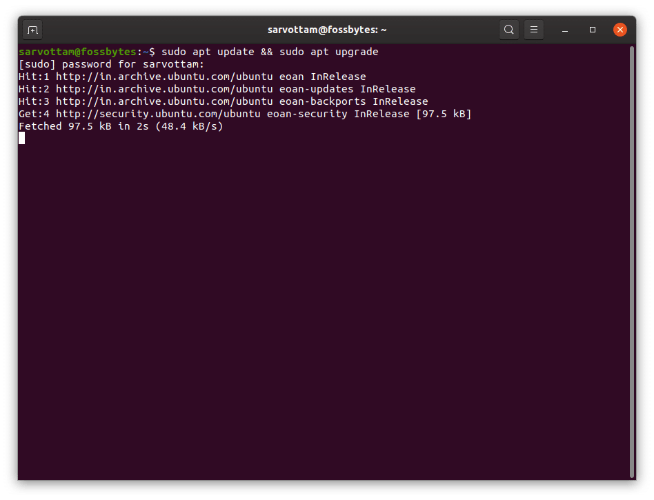 Ubuntu update