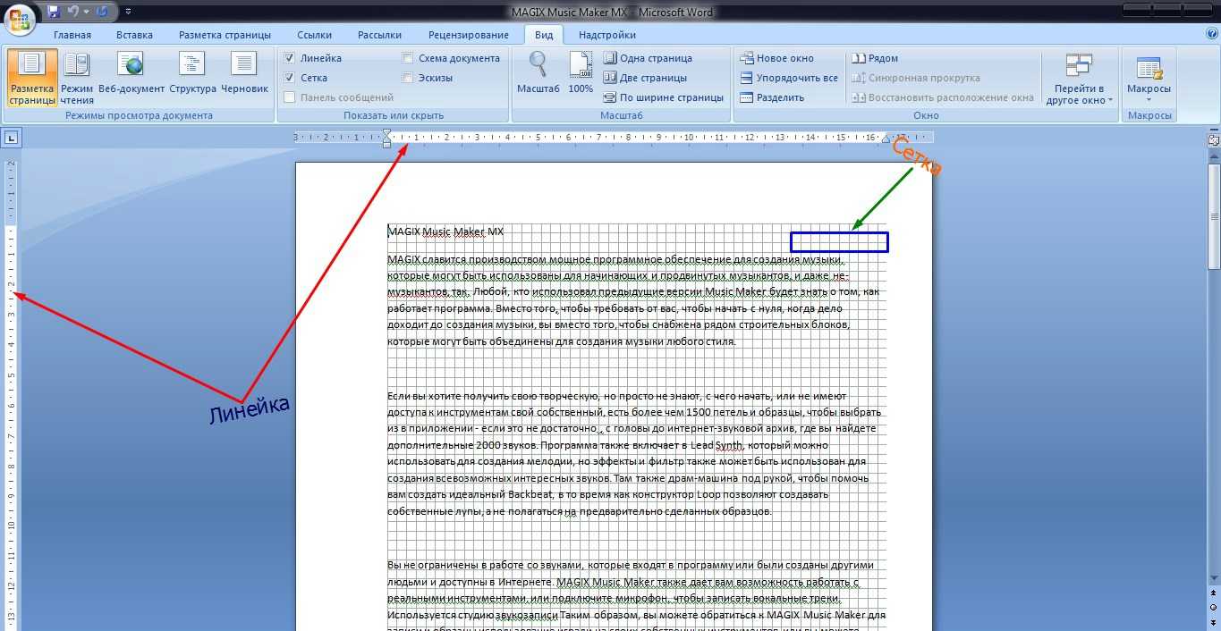 Линейка в ворде как включить. Линейка и сетка в ворд. Отображение сетки в Ворде. Отображение линейки в Ворде. Линейка в Ворде 2007.