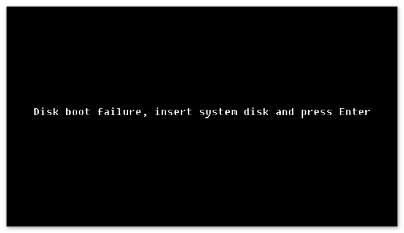 Ошибка disk boot failure, insert system disk and press enter
