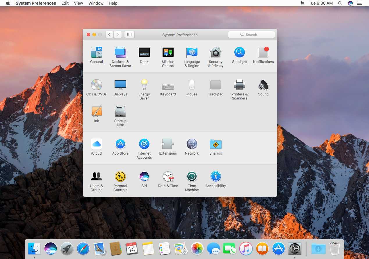 Mac os 10.12 Sierra размер