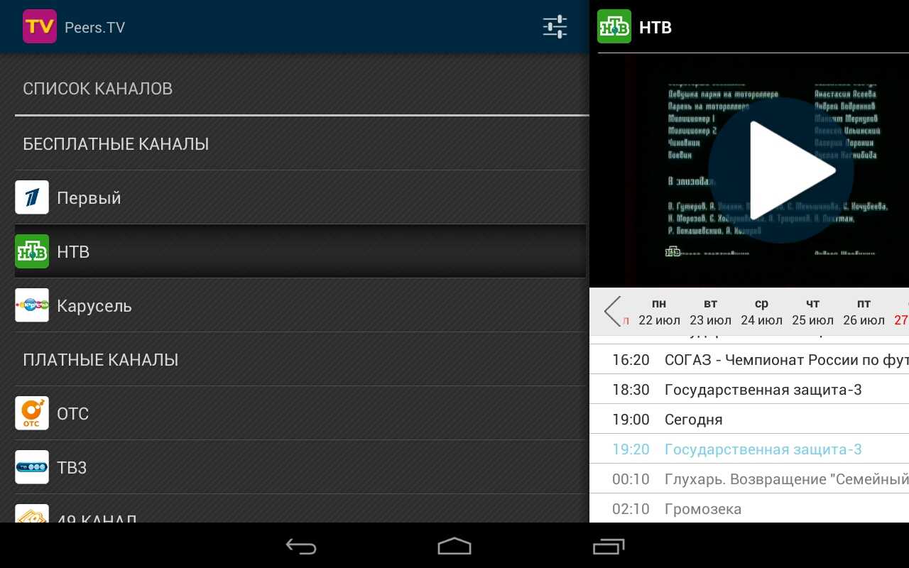 Peers tv каналы