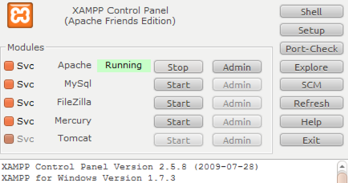 Установка и настройка локального веб-сервера xampp