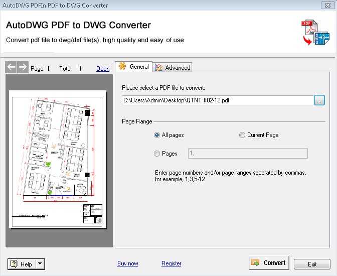 Как конвертировать файл pdf в автокад