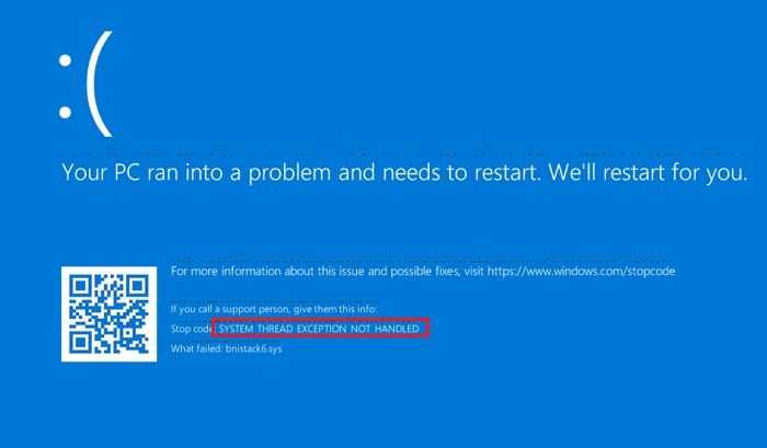 6 ways to quickly fix system thread exception not handled bsod