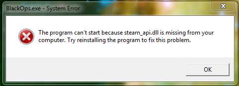 Ошибка: «запуск программы невозможен, отсутствует файл steam_api.dll». что делать? – инструкция